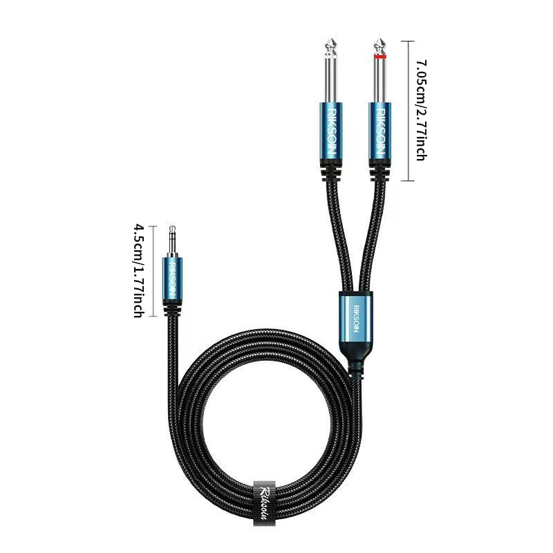 3.5mm TRS to Dual 6.35mm TS Br - đánh giá và giá Audio Music Splitter