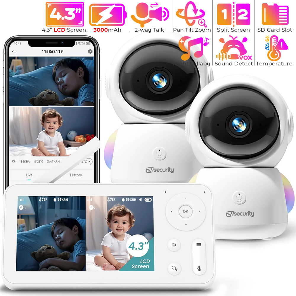2K Baby Monitor with 2 Cameras - đánh giá và giá Audio Music Google