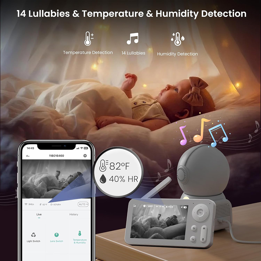 2K Baby Monitor with 2 Cameras - đánh giá và giá Audio Music Google