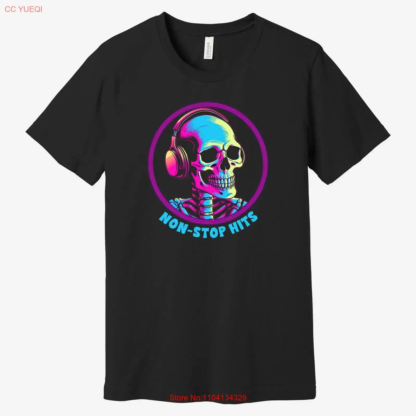 Skull T Shirt with Headphones  - đánh giá và giá Audio Music Dj
