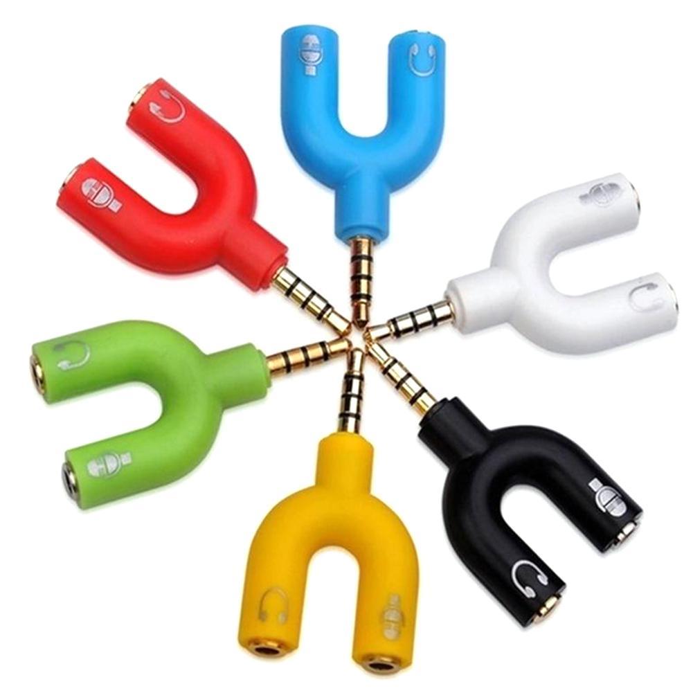 1PC Dual 3.5MM U Type Adapter  - đánh giá và giá Audio Music Splitter