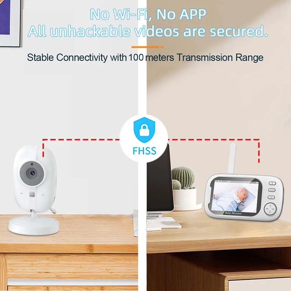 3.5'' Video Baby Monitor 2.4G  - đánh giá và giá Audio Detect Music