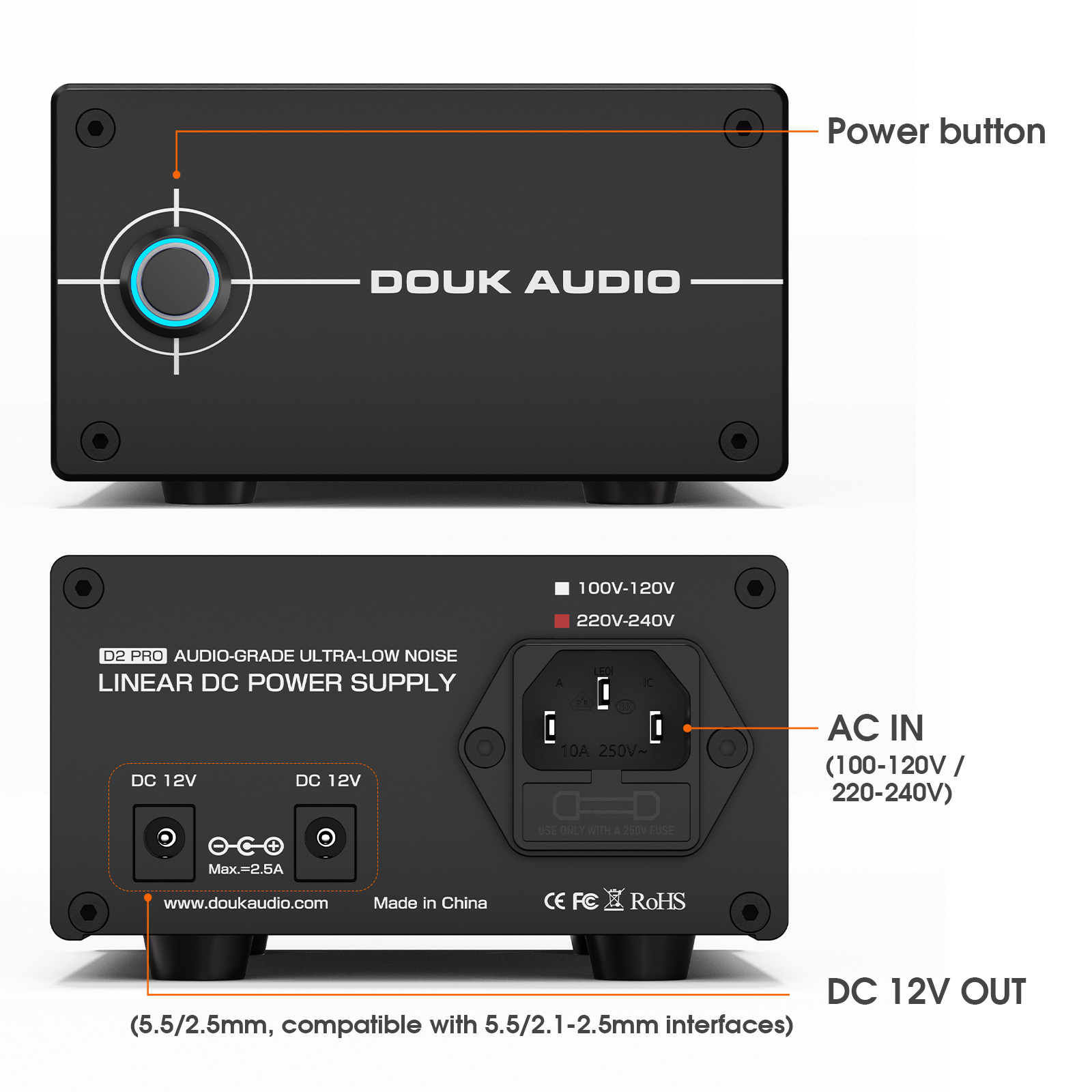 Douk Audio DC 12V 35W Regulate - đánh giá và giá Headphone Amplifier Dac