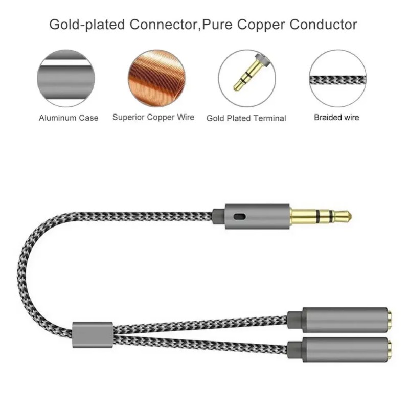 Headset Adapter Headphone Mic  - đánh giá và giá Audio Music Splitter