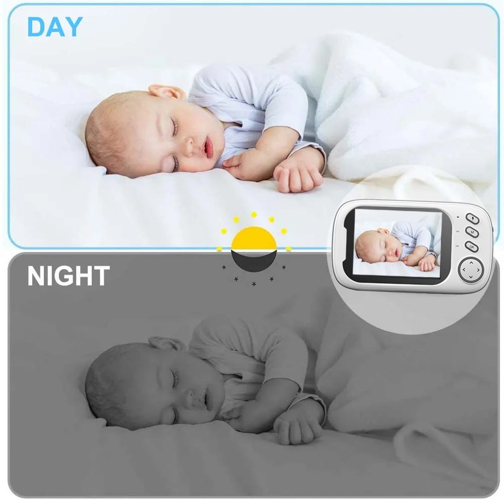3.5 Inch Color LCD Baby Monito - đánh giá và giá Audio Detect Music