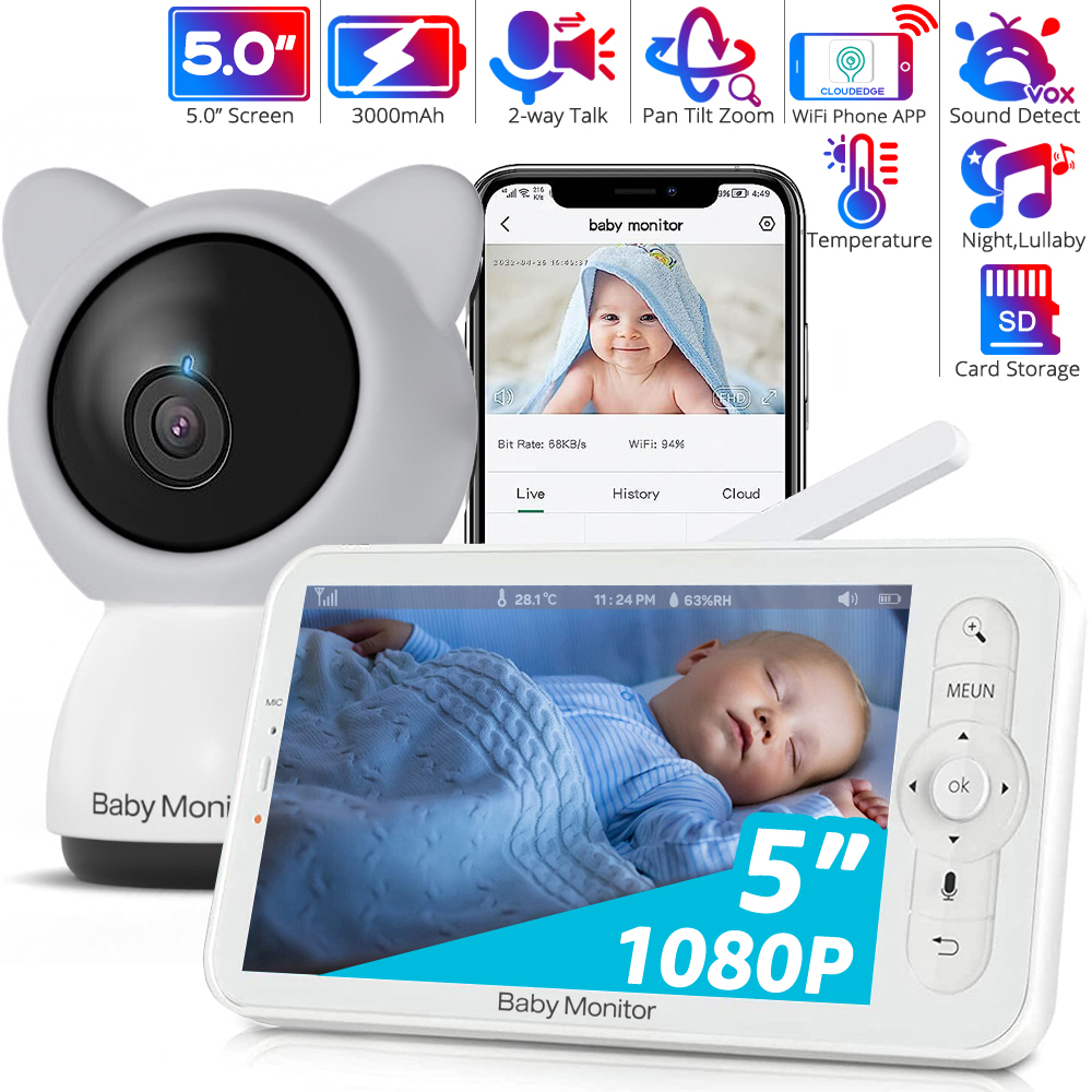 HD WiFi Baby Monitor with APP, - đánh giá và giá Audio Detect Music